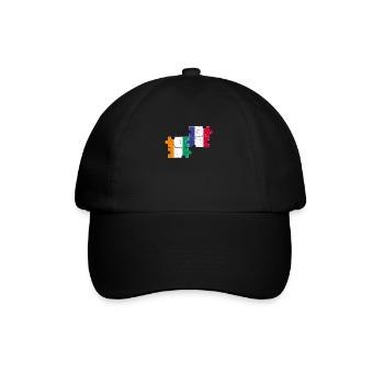Côte d'Ivoire France flag French Ivorian - Baseball Cap - black/black - Front