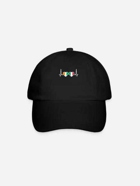 Côte d’Ivoire Italie Heartbeat Flag Ivoirien - Casquette classique - noir/noir