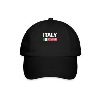Italien Flagge Pompeii Naturschutz Vulkanausbruch - Baseballkappe - Schwarz/Schwarz - Vorne