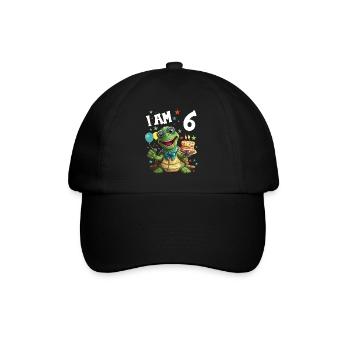 Je suis 6 tortues Tortue 6e anniversaire - Casquette classique - noir/noir - Devant