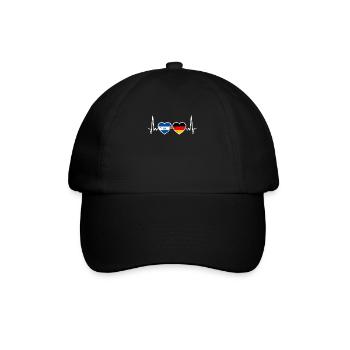 El Salvador Allemagne Vintage Heartbeat drapeau - Casquette classique - noir/noir - Devant