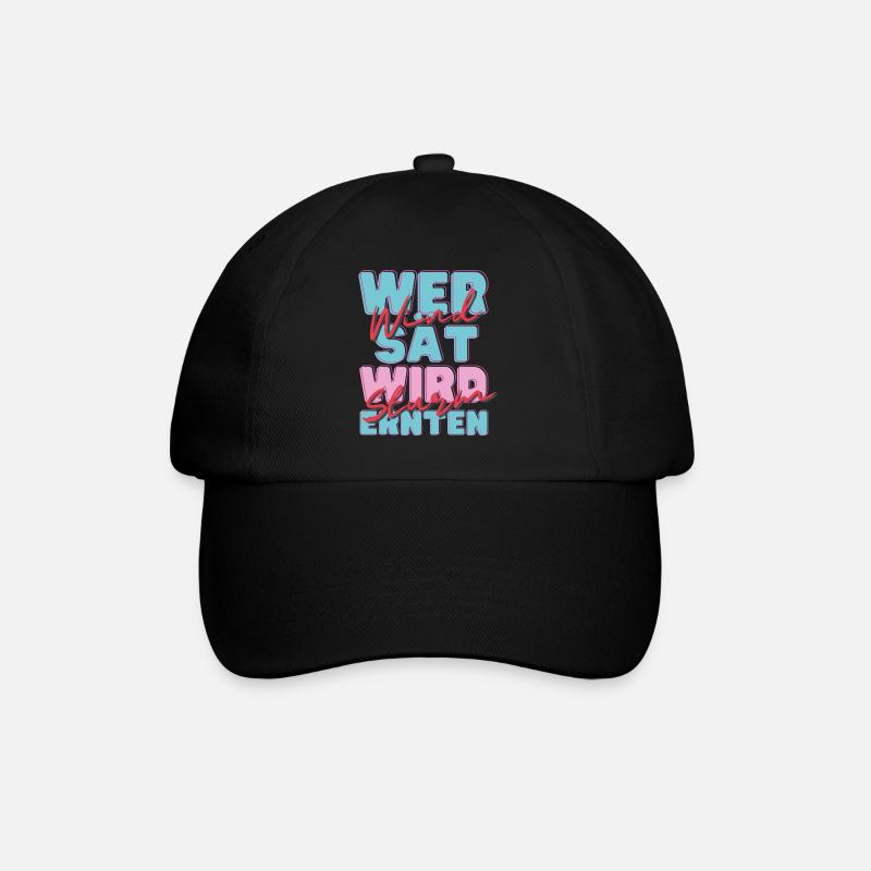 Wer Wind sät... - Baseballkappe - Schwarz/Schwarz