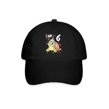 Je suis 6 tortues Tortue 6e anniversaire - Casquette classique - noir/noir - Devant