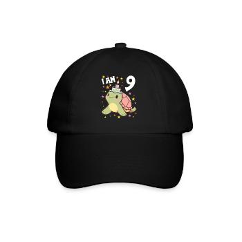 Je suis 9 Tortues Tortue 9e anniversaire - Casquette classique - noir/noir - Devant