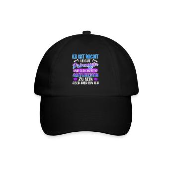Abitur Nicht Leicht PRINZESSIN und ABITURIENTIN - Baseballkappe - Schwarz/Schwarz - Vorne