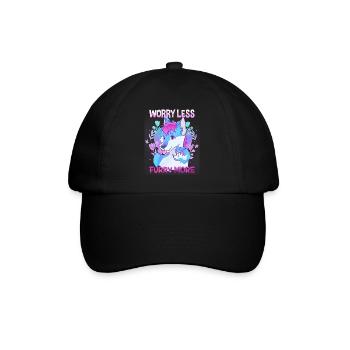Worry less Furry more I Fursona Cosplay Fandom - Baseball Cap - black/black - Front