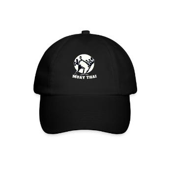 Muay Thai Kämpfer Design - Baseballkappe - Schwarz/Schwarz - Vorne