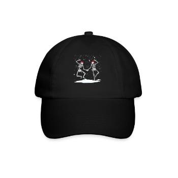 Tanzende Weihnachtsskelette Gothetanz -Skelette - Baseballkappe - Schwarz/Schwarz - Vorne