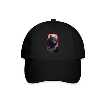 Spirit Wolf Fox Aesthetic Japanese Kitsune - Baseball Cap - black/black - Front
