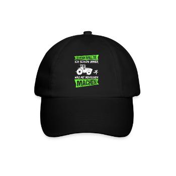 Beruflich Wollte Ich Schon Immer Was Mit Menschen - Baseballkappe - Schwarz/Schwarz - Vorne