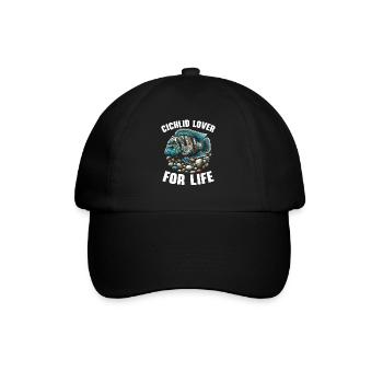Buntbarsch Fischliebhaber Süßwasser Aquaristik Aquarium - Baseballkappe - Schwarz/Schwarz - Vorne