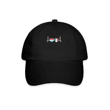 Luxembourg Italie Heartbeat Flag Luxembourgeois - Casquette classique - noir/noir - Devant