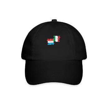 Luxemburg Italien Flagge Italienisch Luxemburger - Baseballkappe - Schwarz/Schwarz - Vorne