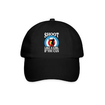 Bogenschießen Frau- Bogenschützin Spruch - Baseballkappe - Schwarz/Schwarz - Vorne