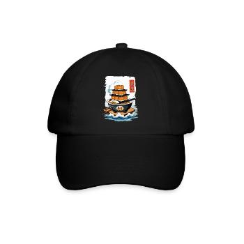 Asiatisches Essen Kanji Zeichen Aesthetic Design - Baseballkappe - Schwarz/Schwarz - Vorne