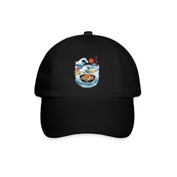 Japan Tea Time Ukiyo-E Retro Cake Artwork - Baseball Cap - black/black - Front