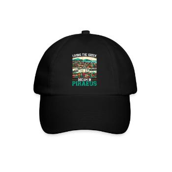 Piraeus Greece Travel Vacation Europe Greek Flag - Baseball Cap - black/black - Front