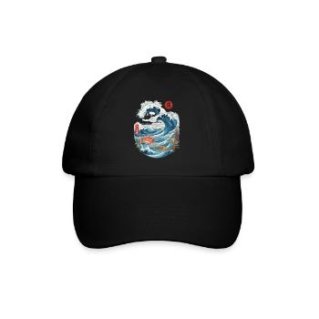 Asie Mer Océan Ukiyo-E Vintage Kanji Streetwear - Casquette classique - noir/noir - Devant