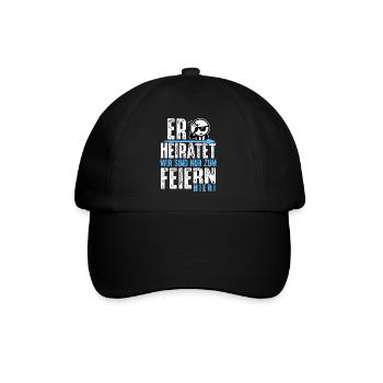 JGA T-Shirt Männer Junggesellenabschied T-Shirt - Baseballkappe - Schwarz/Schwarz - Vorne
