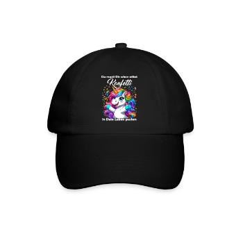 Unicorn Carnival Confetti Fun Optimism Funny - Baseball Cap - black/black - Front