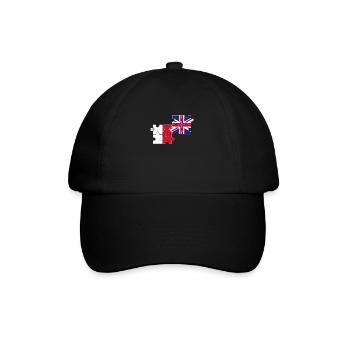 Malta UK Flagge Britisch Maltesisch - Baseballkappe - Schwarz/Schwarz - Vorne