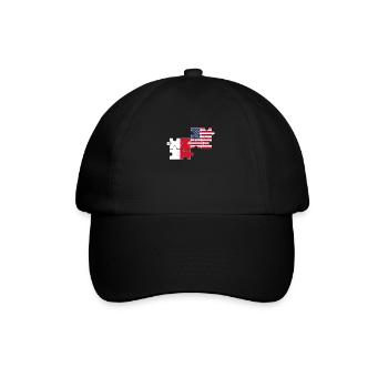 Malta USA Flagge Amerikanisch Maltesisch - Baseballkappe - Schwarz/Schwarz - Vorne