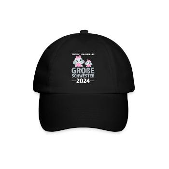 Große Schwester 2024 Elefant Geschwister Geschenk - Baseballkappe - Schwarz/Schwarz - Vorne