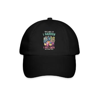 I Garden I Pet Cats Pflanzen Pflanzen Geschenk - Baseballkappe - Schwarz/Schwarz - Vorne