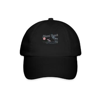 Miami Beach Florida USA Retro Vintage - Baseballkappe - Schwarz/Schwarz - Vorne