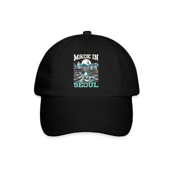 Seoul South Korea Country Travel Vacation Korean - Baseball Cap - black/black - Front