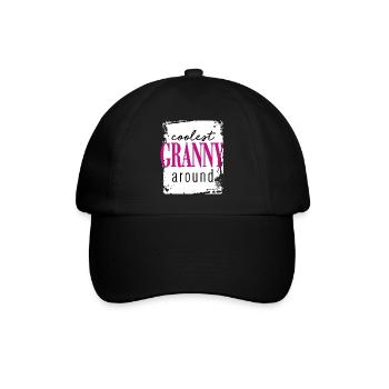 Coolest Granny - Baseballkappe - Schwarz/Schwarz - Vorne