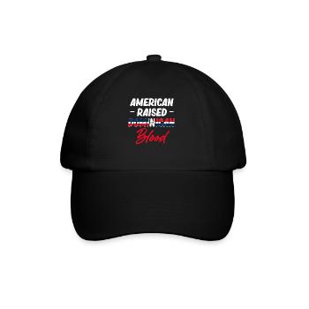 Amerikanisch Aufgezogen Dominikanisches Blut - Baseballkappe - Schwarz/Schwarz - Vorne