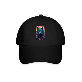 Spirit Wolf Fox Aesthetic Japanese Kitsune - Baseball Cap - black/black - Front