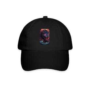 Spirit Wolf Fox Aesthetic Japanese Kitsune - Baseball Cap - black/black - Front