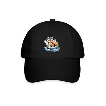 Funny Sushi Yokai Monster Loves Sushi - Baseball Cap - black/black - Front