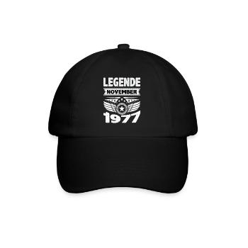 November 1977 Legend for 46 years man woman - Baseball Cap - black/black - Front