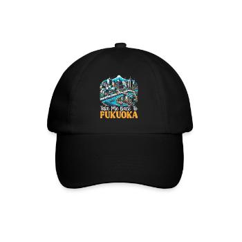 Fukuoka Japan Country Travel Vacation Japanese - Baseball Cap - black/black - Front