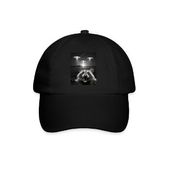 Funny raccoon selfie in front of UFOs Raccoon UFO - Baseball Cap - black/black - Front