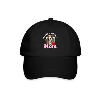 Basset Hound Mom Dog Lover Funny Bassethound Dog - Baseballkappe - Schwarz/Schwarz - Vorne