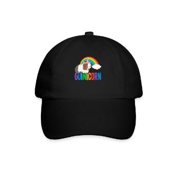 Meerschweinchen Regenbogen LGBTQ - Baseballkappe - Schwarz/Schwarz - Vorne