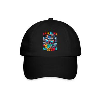 Das ist mein 90er Kostüm - Baseballkappe - Schwarz/Schwarz - Vorne