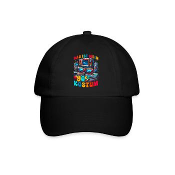 Das ist mein 90er Kostüm - Baseballkappe - Schwarz/Schwarz - Vorne