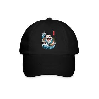Japon Sushi Ukiyo-E Yokai Monster Streetwear Art - Casquette classique - noir/noir - Devant