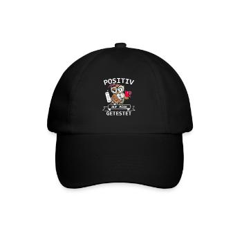 Positiv Auf Müde Getestet - Baseballkappe - Schwarz/Schwarz - Vorne