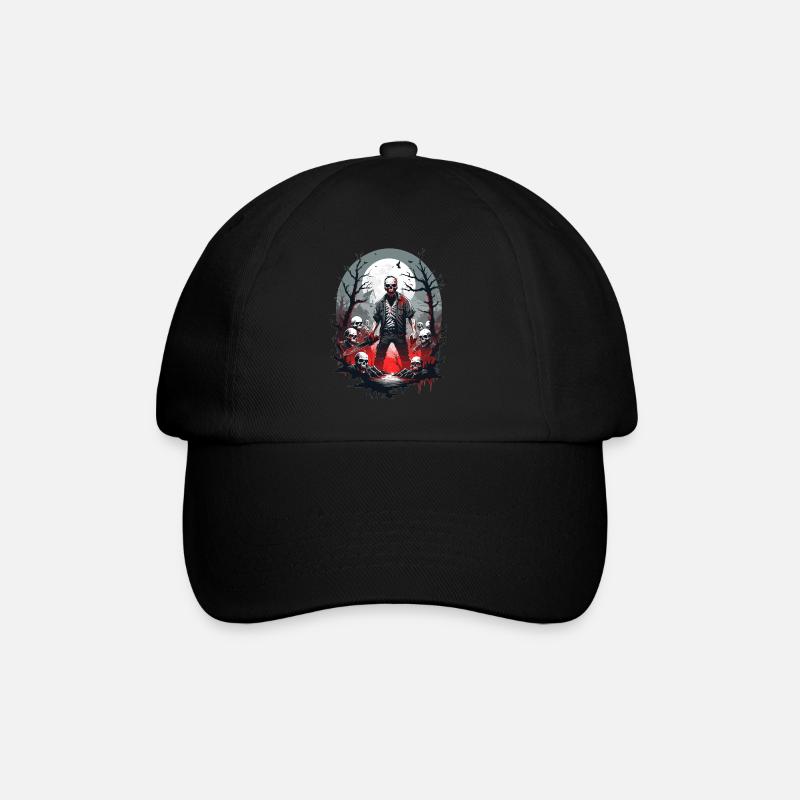 Zombie Skelett - Baseballkappe - Schwarz/Schwarz