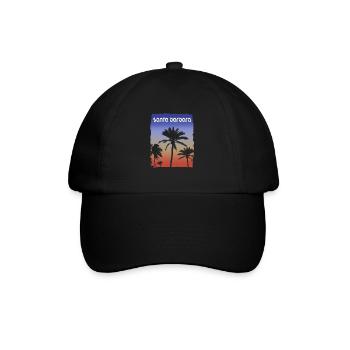 Santa Barbara Kalifornien Sonnenuntergang Urlaubssouvenir - Baseballkappe - Schwarz/Schwarz - Vorne