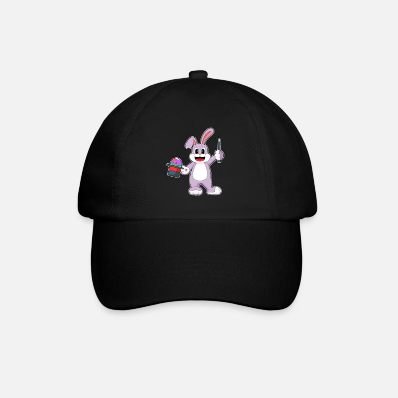 Hase Ostern Zauberer - Baseballkappe - Schwarz/Schwarz