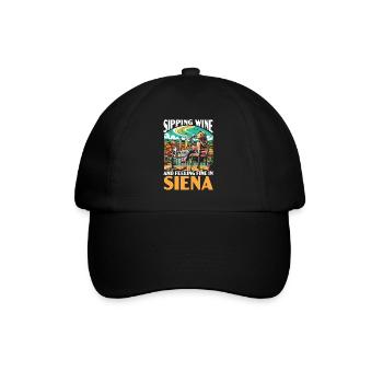 Siena Italien Reisen Urlaub Italienisch Ich liebe Italien - Baseballkappe - Schwarz/Schwarz - Vorne