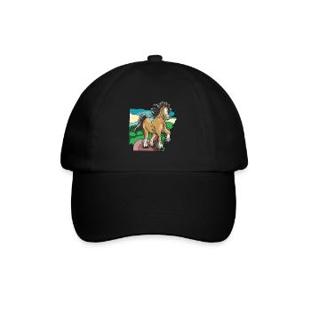 cheval, équitation, cavalier, cavalier, enfant, poney, cheval, cheval - Casquette classique - noir/noir - Devant