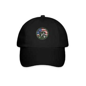 Ham Operator USA Flagge Moderator Radio Geschenk - Baseballkappe - Schwarz/Schwarz - Vorne